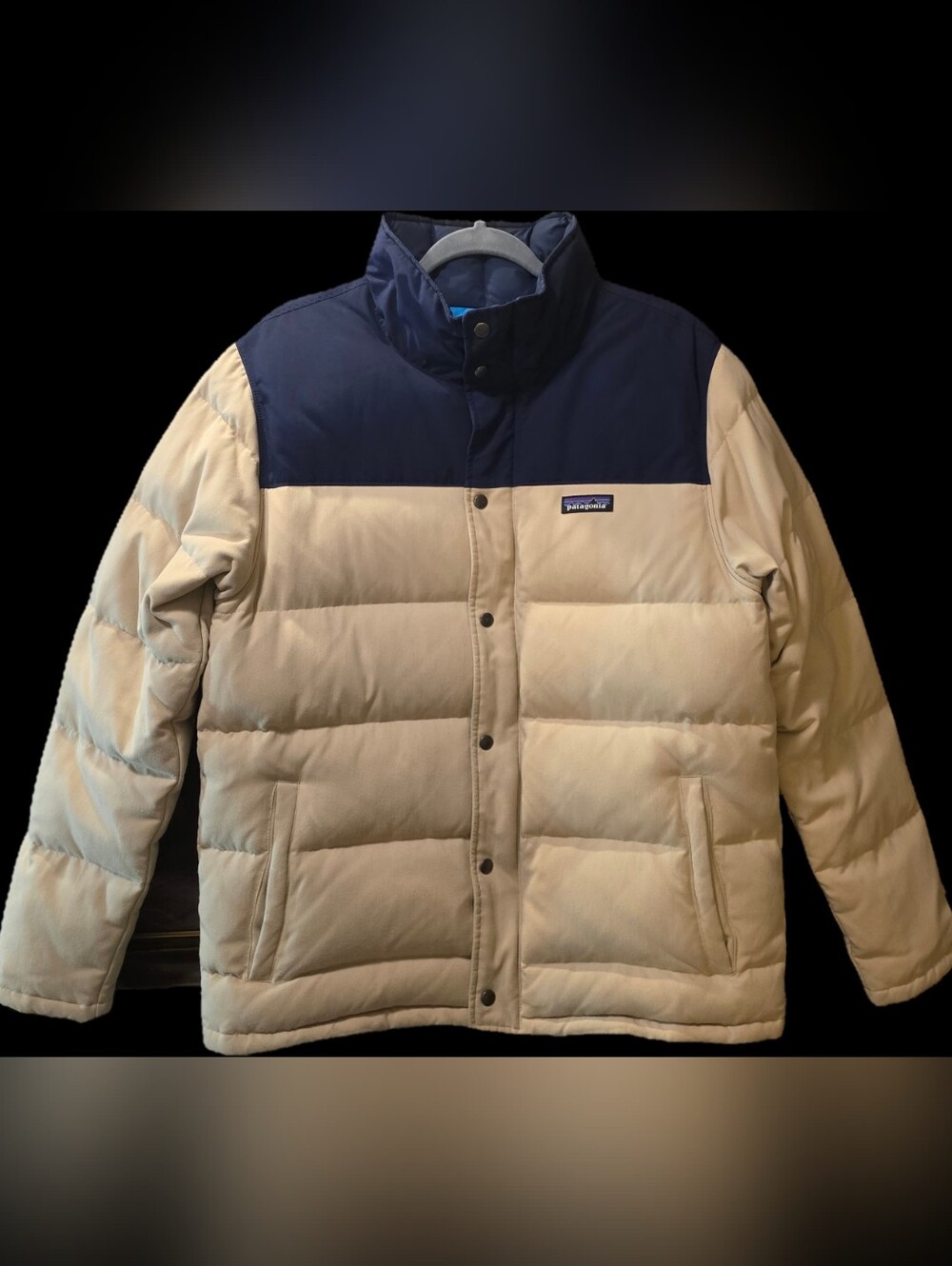 Patagonia Men's Bivy Down Insulated Puffer Jacket - Size M - Cream/Navy